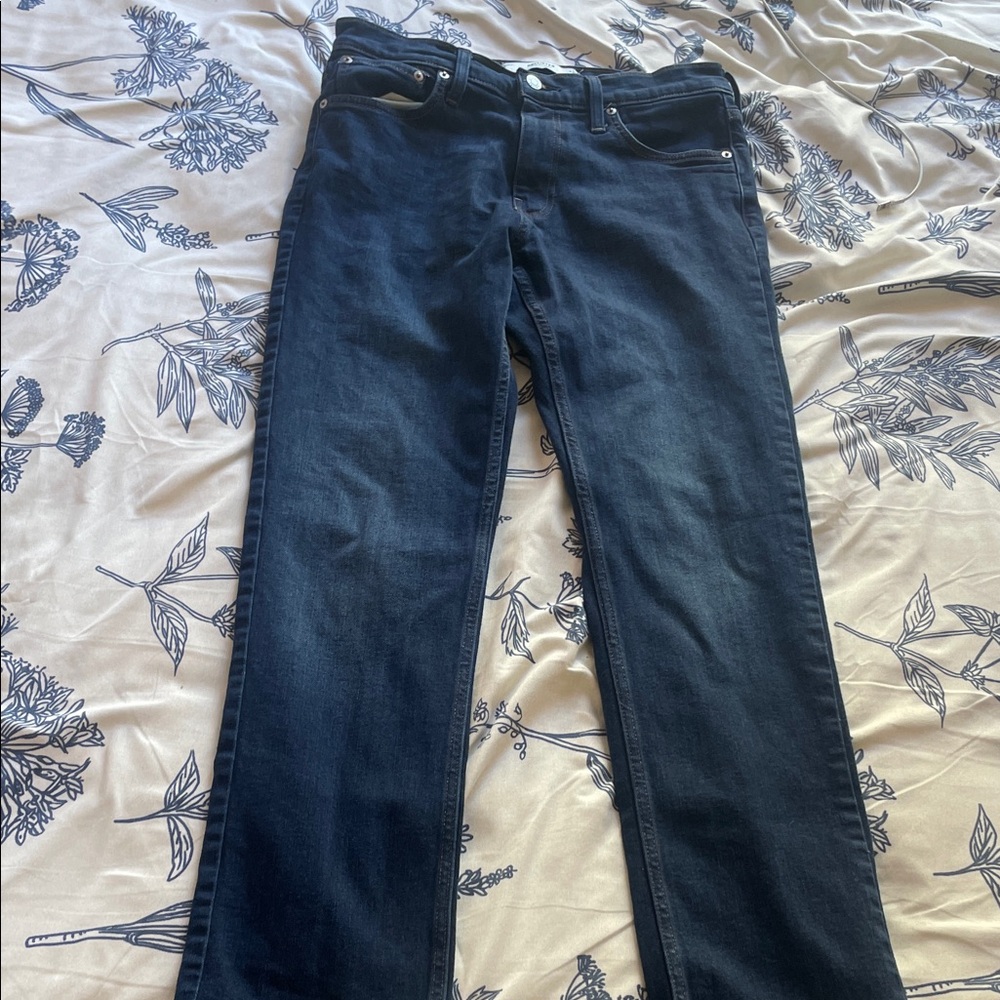 Hollister Men's Slim Straight Jeans in Dark Blue